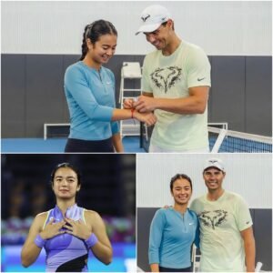 TOUCHING: Before her opening match at the Linz Open, Rafael Nadal surprised Alex Eala by giving her a red thread bracelet, deeply symbolic of his homeland, Spain.